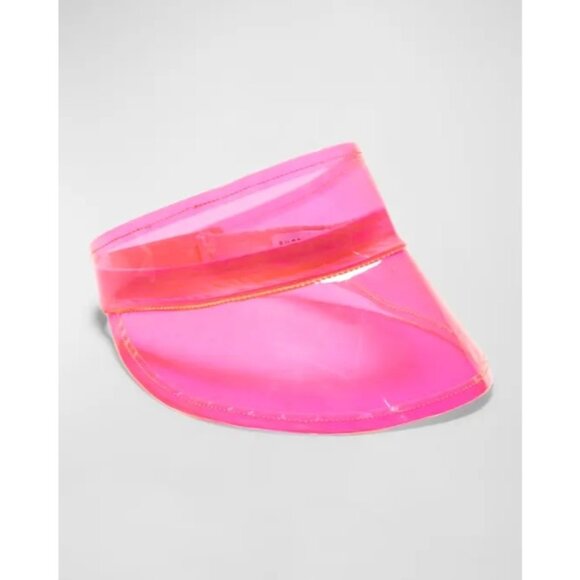 Eugenia Kim Micky Visor in Neon Pink One Size New Womens Plastic PVC Hat Sun main image 8